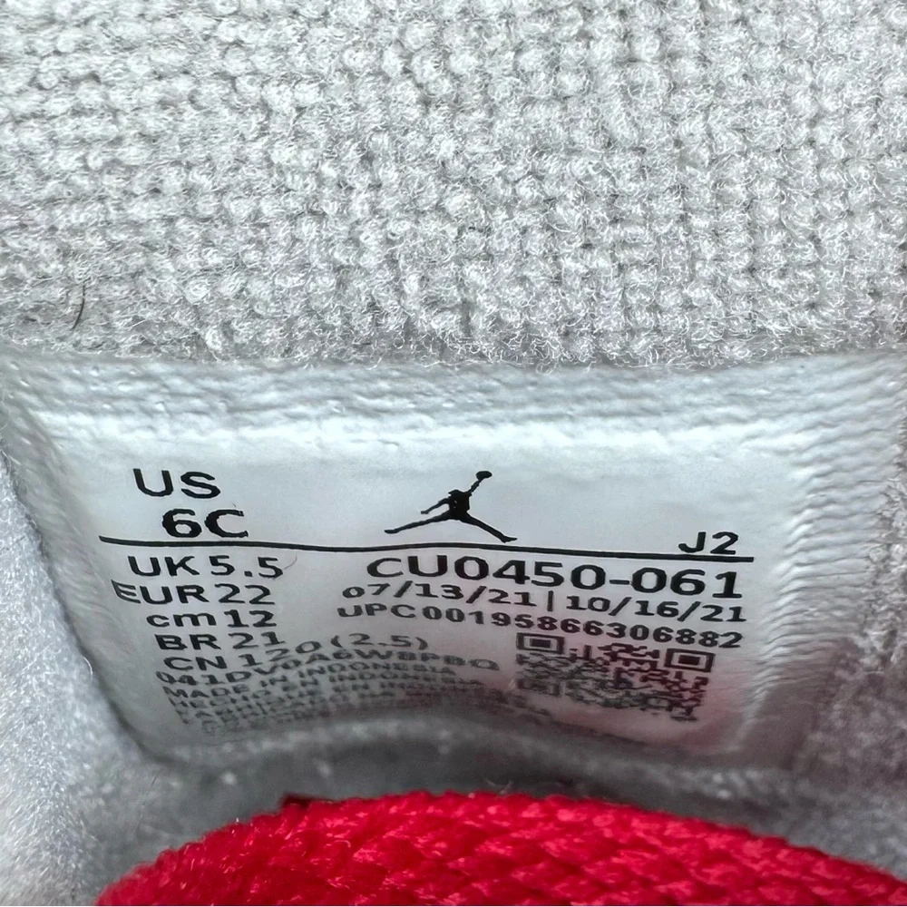 Nike Air Jordan 1 Retro High‎ OG (TD) Toddlers' Shoes Red White Size 6C